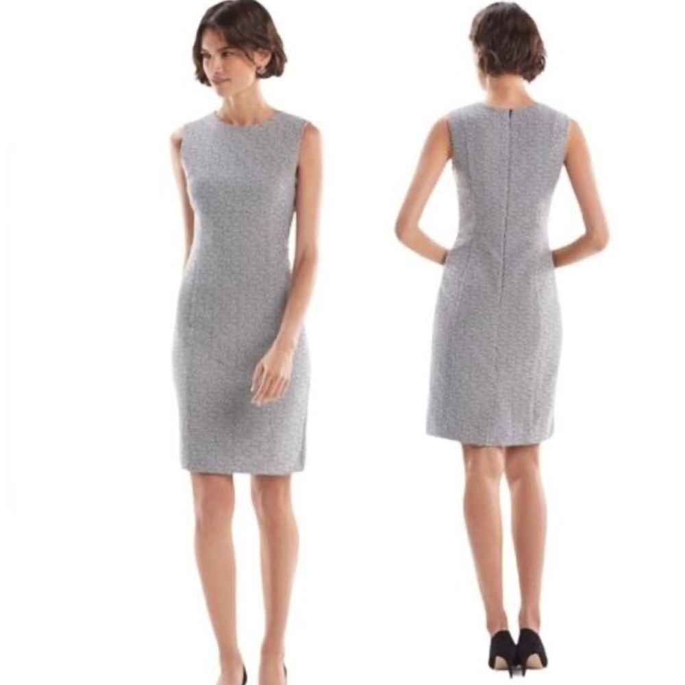Sleeveless Gray Sheath Dress - Classic Professional Style